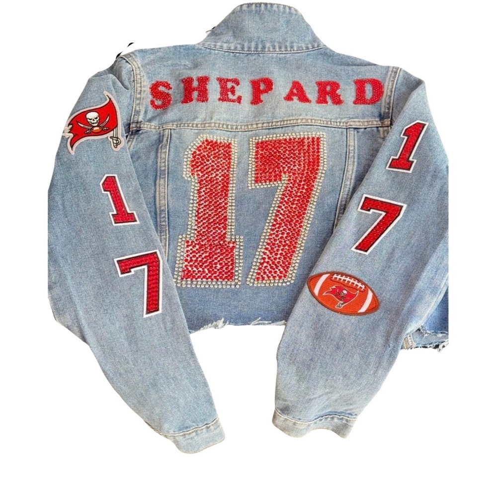 Custom Denim Jacket with Red Accents